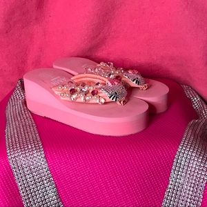 Pink PLATFORM FLIP FLOPS